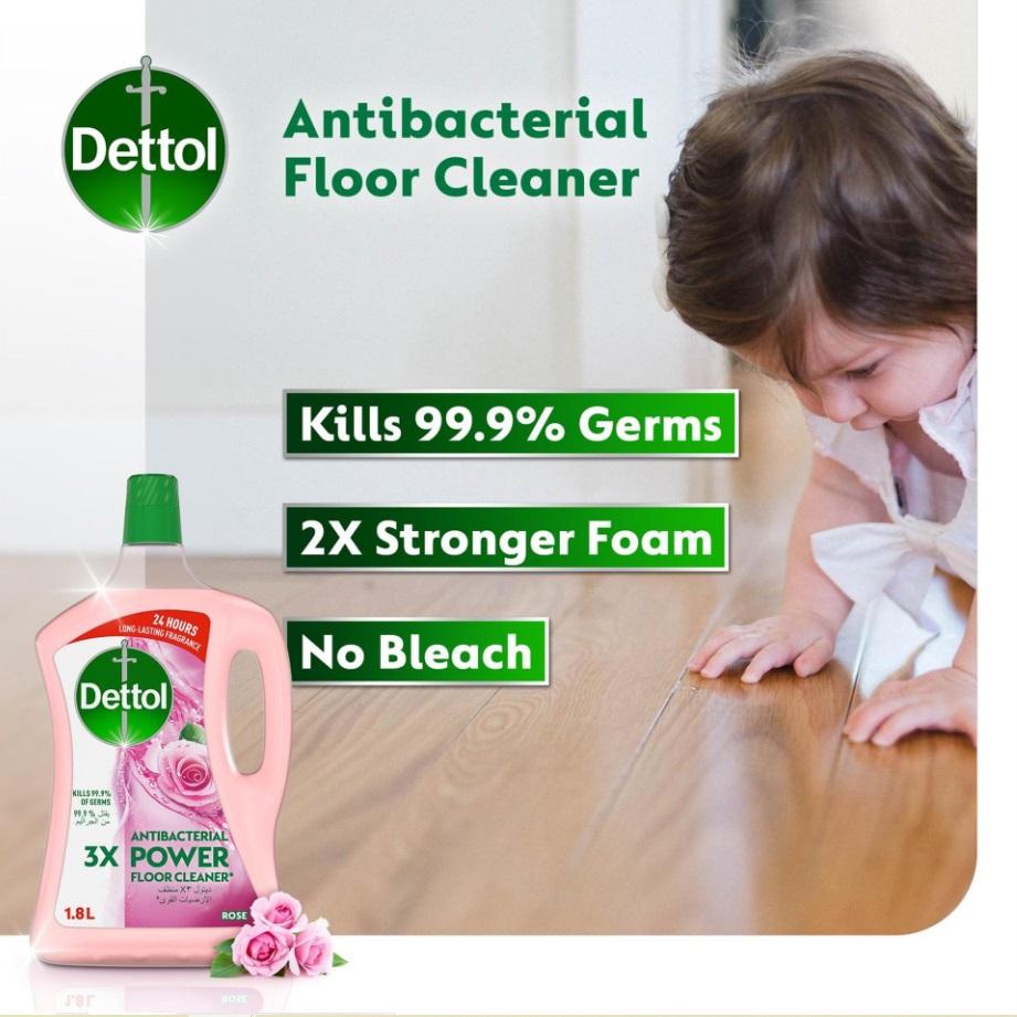 Dettol Rose Antibacterial Power Floor Cleaner - 1.8 Liter