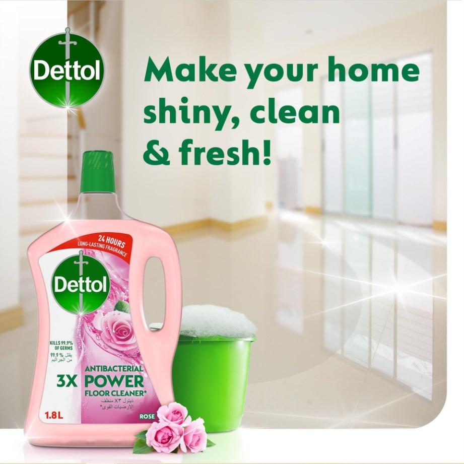 Dettol Rose Antibacterial Power Floor Cleaner - 1.8 Liter