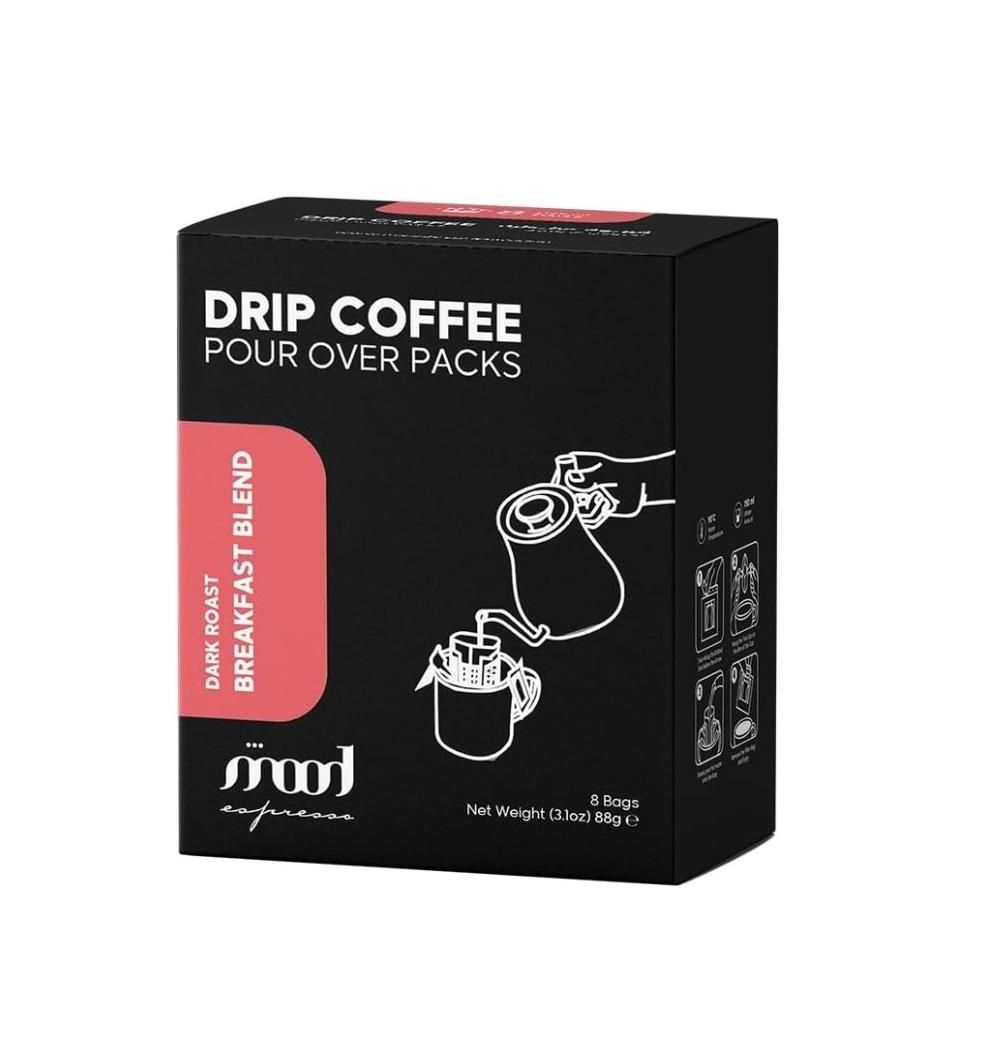 Mood Espresso  Drip Coffee Blend, Breakfast Blend - 11g Sachet x 8