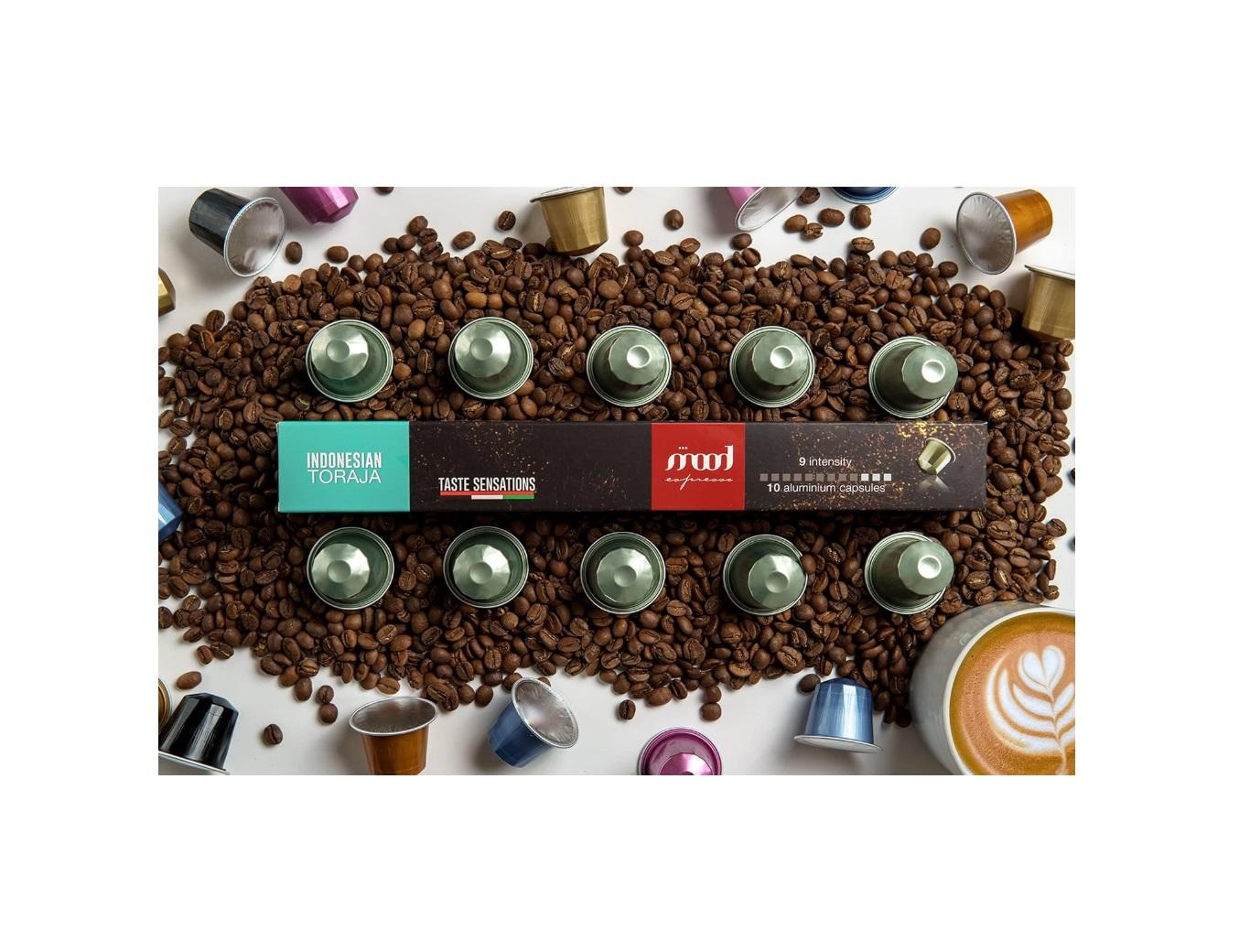 Mood Espresso, Indonesian Toraja Aluminum Nespresso Capsules - 5.2g (10 Capsules)