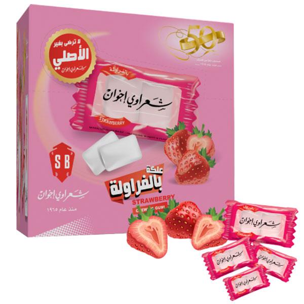 Sharawi Strawberry Flavor Chewing Gum - 100 packets x 2 pcs