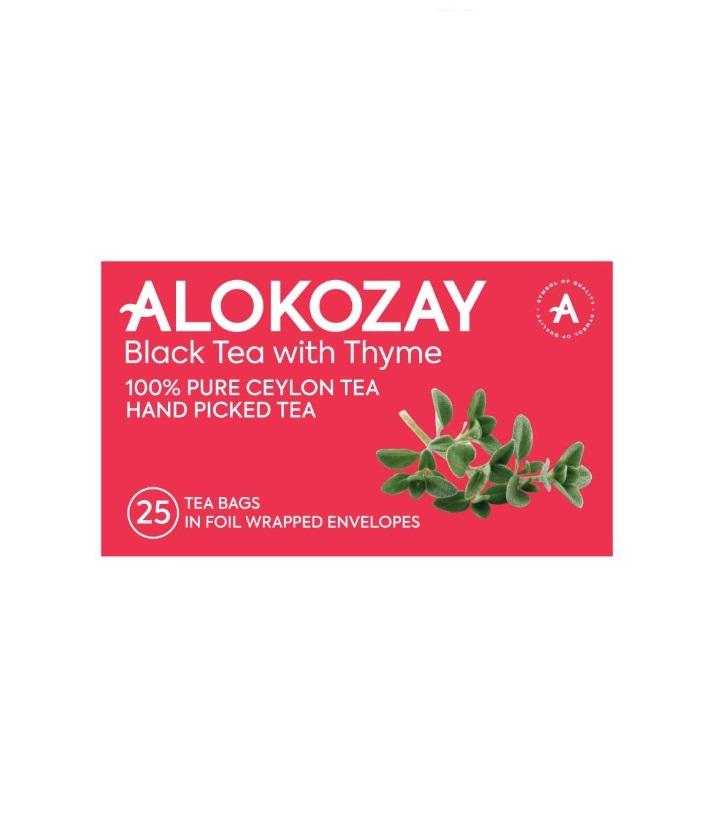 Alokozay Black Tea Thyme, Heat Seal Sachets - 25 bags