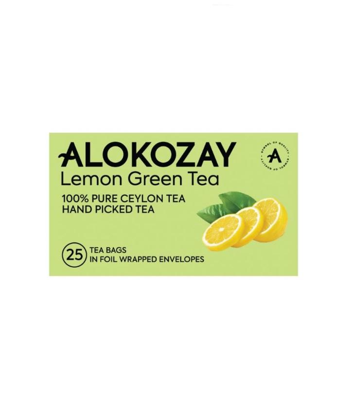 Alokozay Green Lemon Tea, Heat Seal Sachets - 25 bags