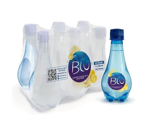 Blu Lemon Ginger Sparkling Water - 250 ml x 6