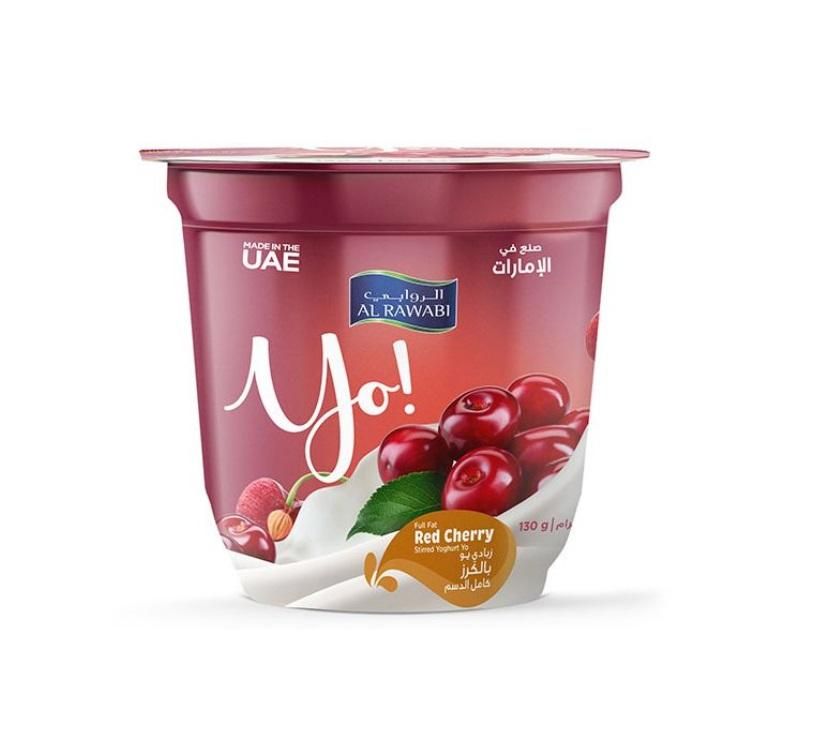 Al Rawabi Yo Full Fat Red Cherry Stirred Yoghurt - 130g