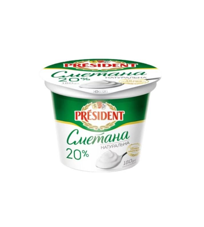 President Sour Cream, 20% Fat - 180g