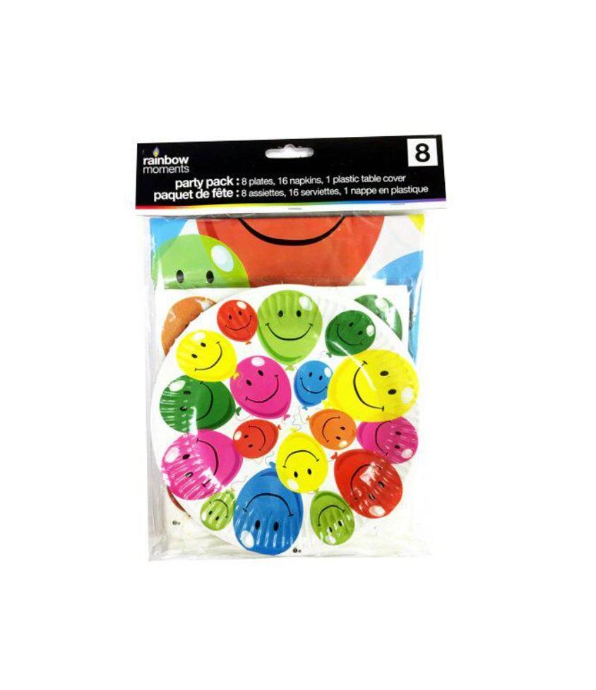 Rainbow Moments Joyous Balloons Tableware Kit for 8