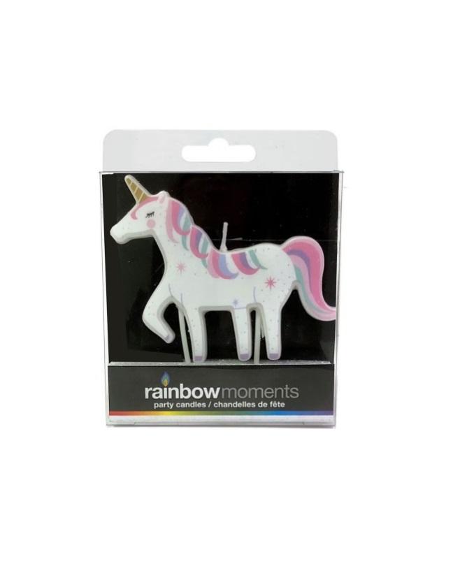 Rainbow Moments Unicorn Shape Party Candle - 1 Piece Pack