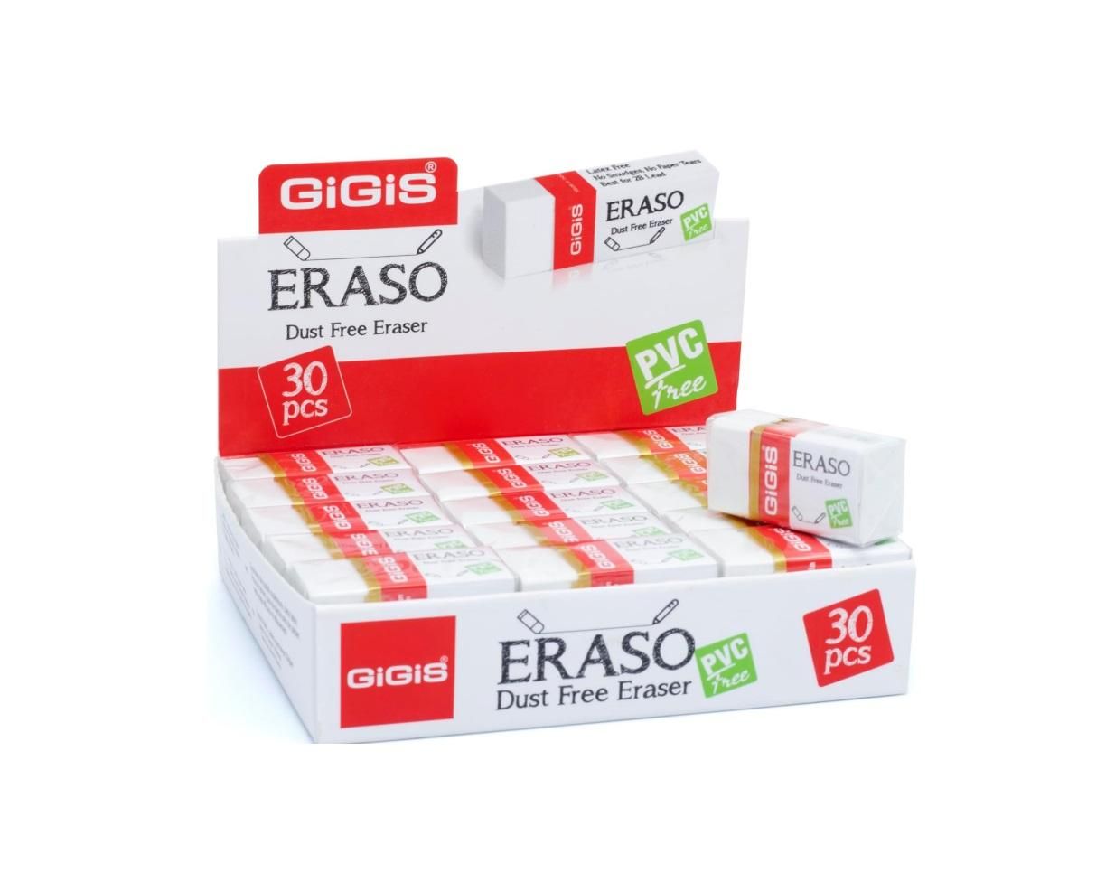 GIGIS Eraso Dust Free Eraser, Medium - Pack of 30