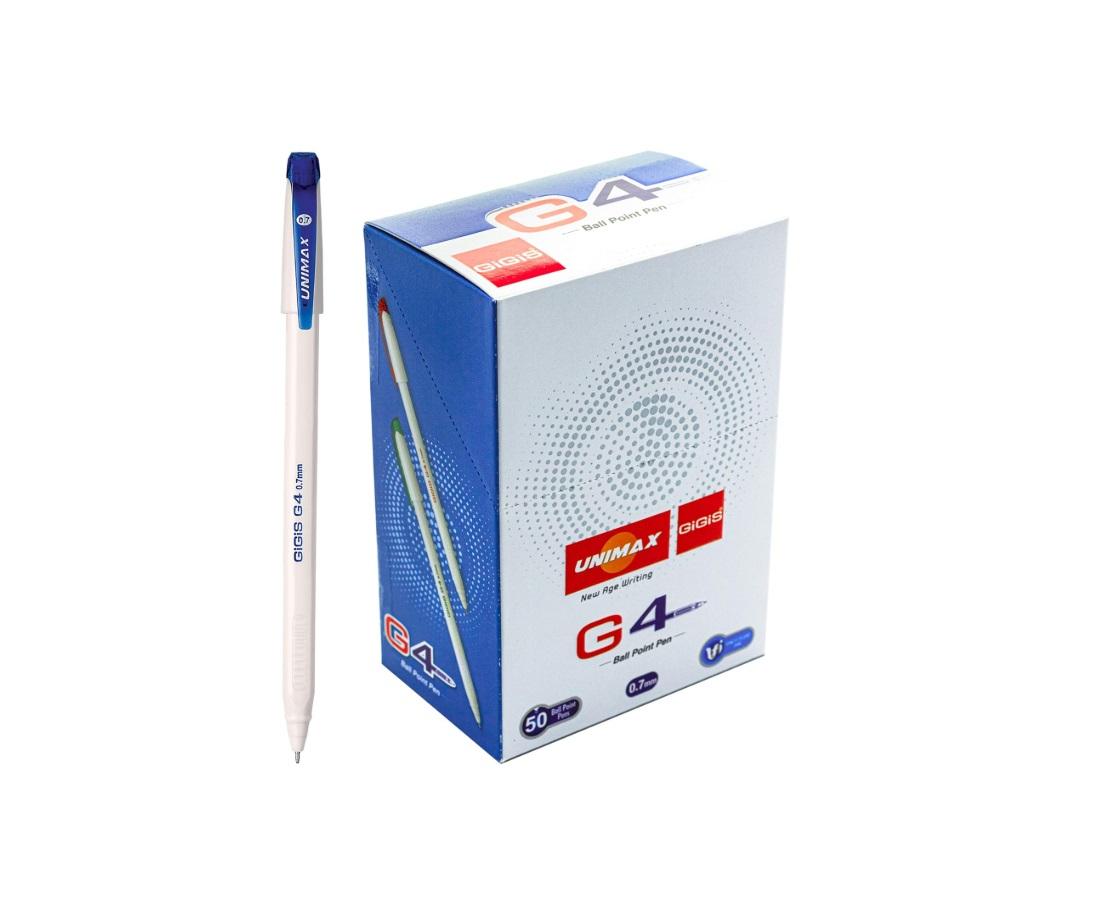 GIGIS G4 Unimax Ballpen, 07 mm, Ballpoint, Blue - Pack of 50