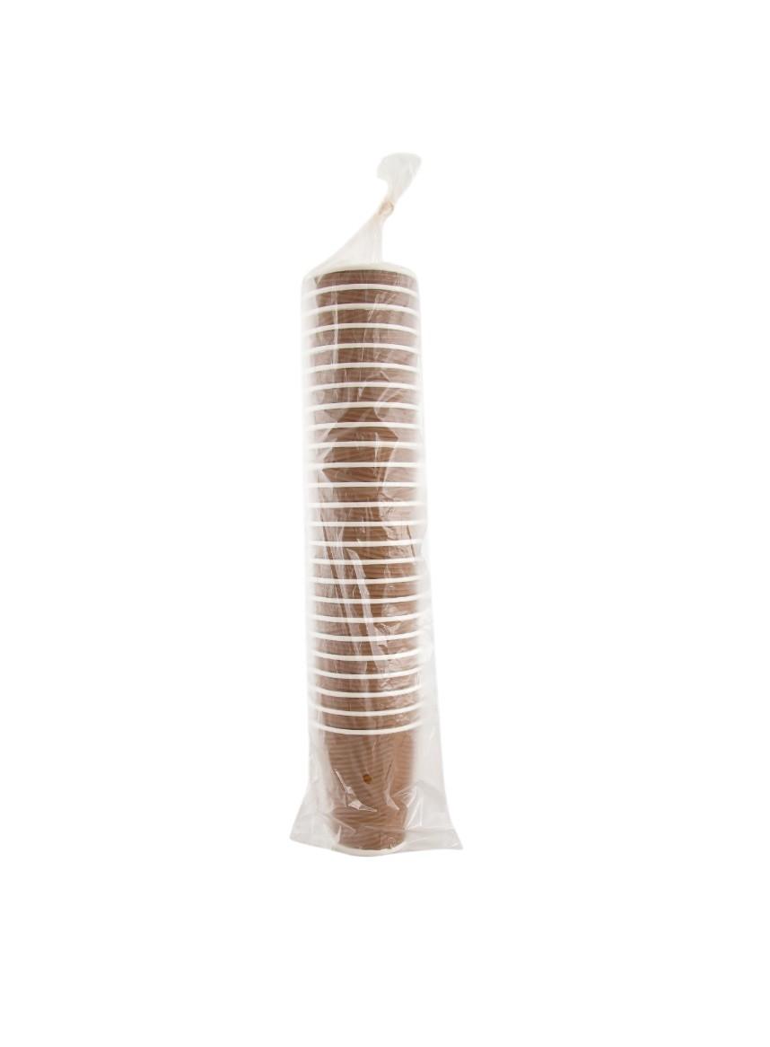 Falcon Paper Cup Ripple Brown, 12 oz - 25 pcs