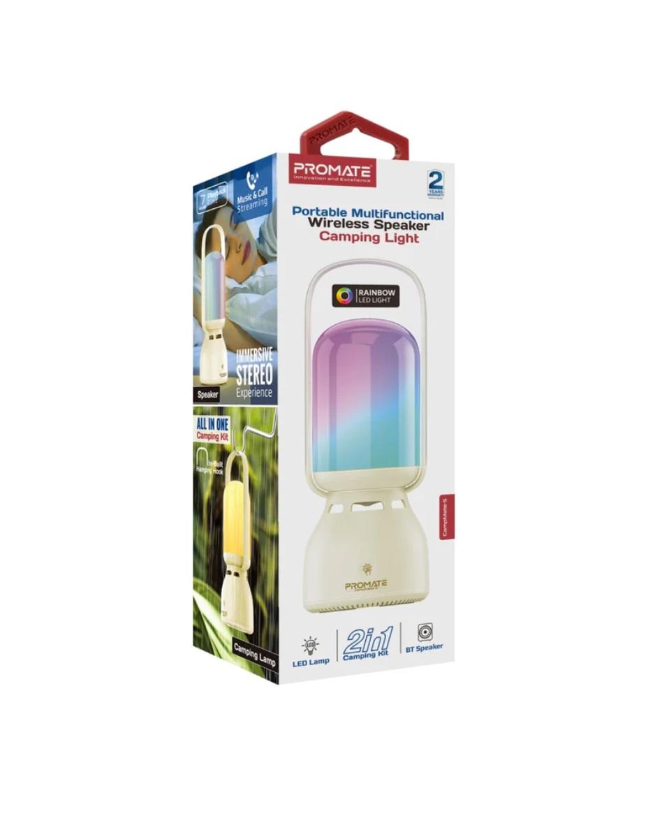Promate CampMate-5 Portable Multifunctional Bluetooth Speaker Camping Light