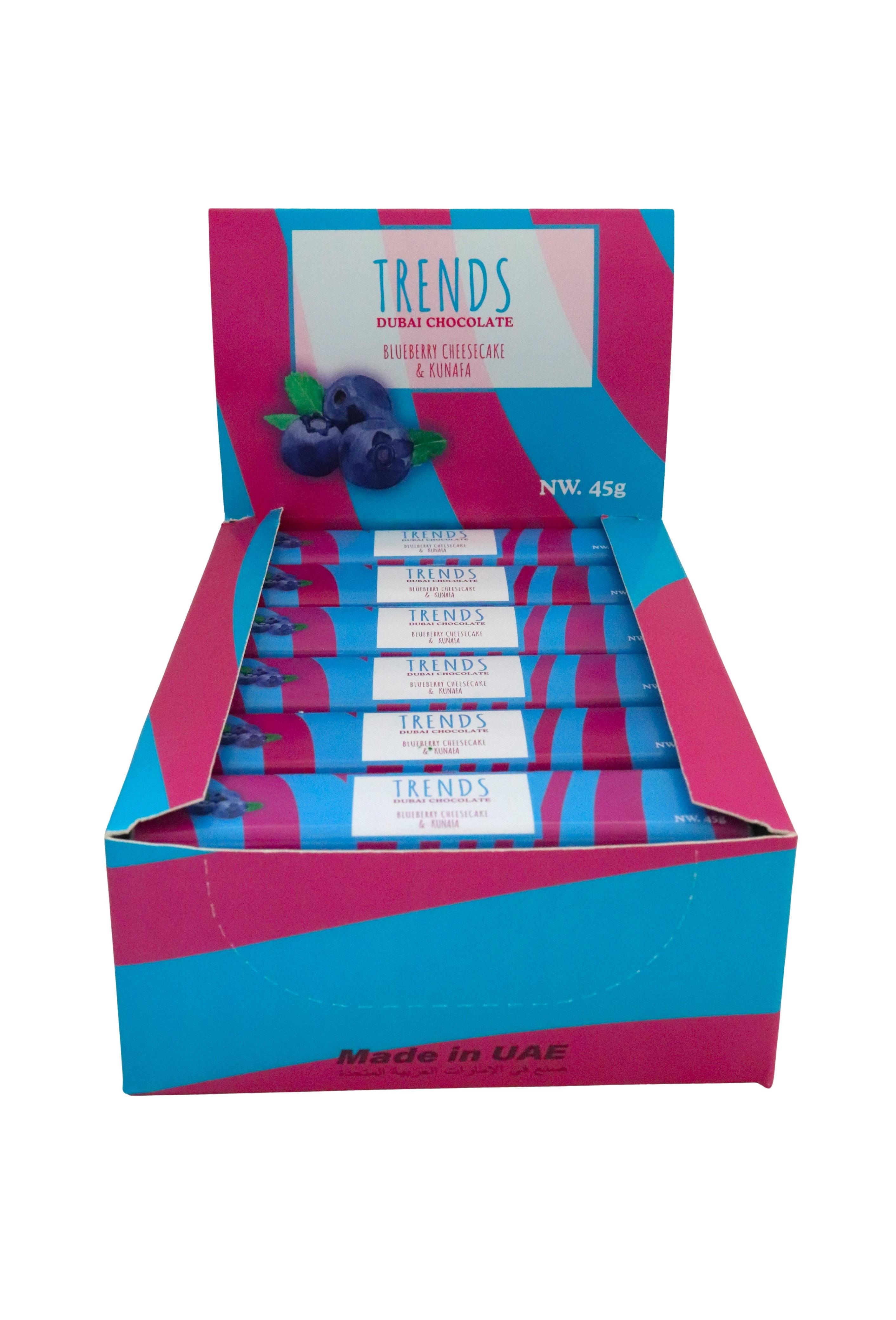 Trends Dubai Chocolate, Blueberry Cheesecake & Kunafa - 45g