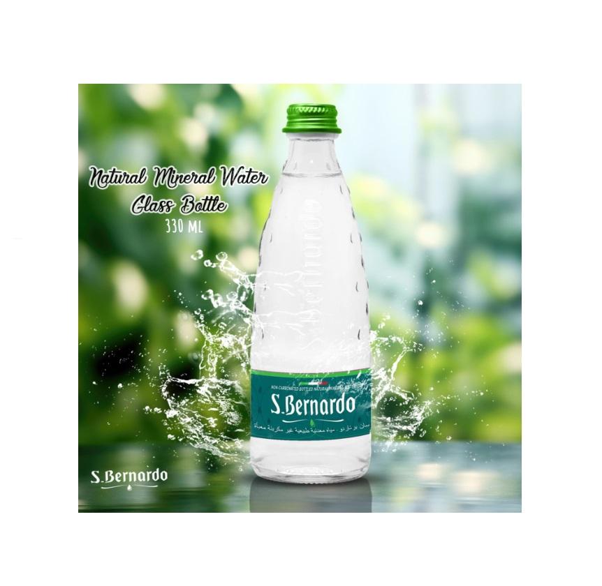 San Bernardo Natural Mineral Water, Glass Bottle - 330 ml x 24