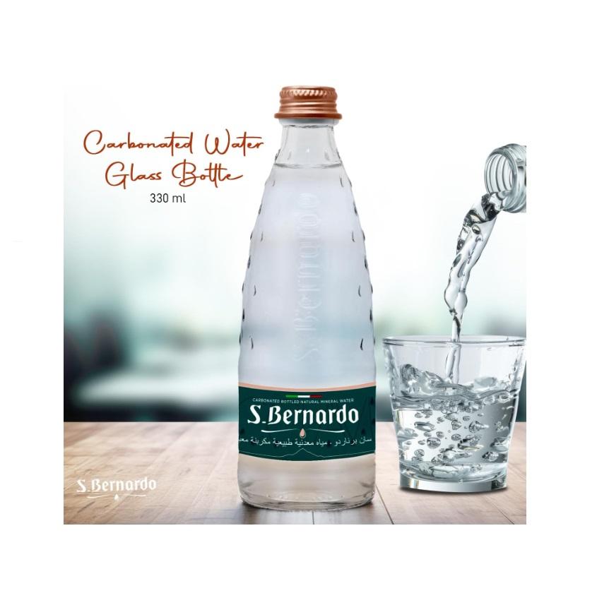 San Bernardo Natural Mineral Water, Glass Bottle - 330 ml x 24