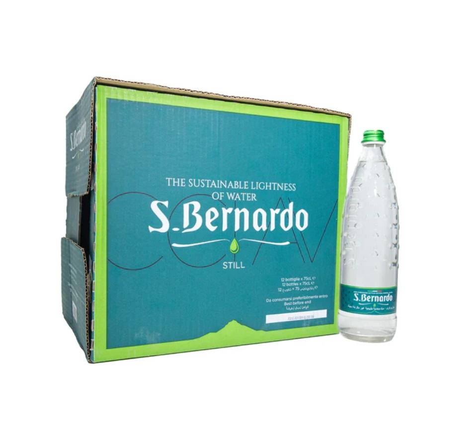 San Bernardo Natural Mineral Water, Glass Bottle - 750 ml x 12