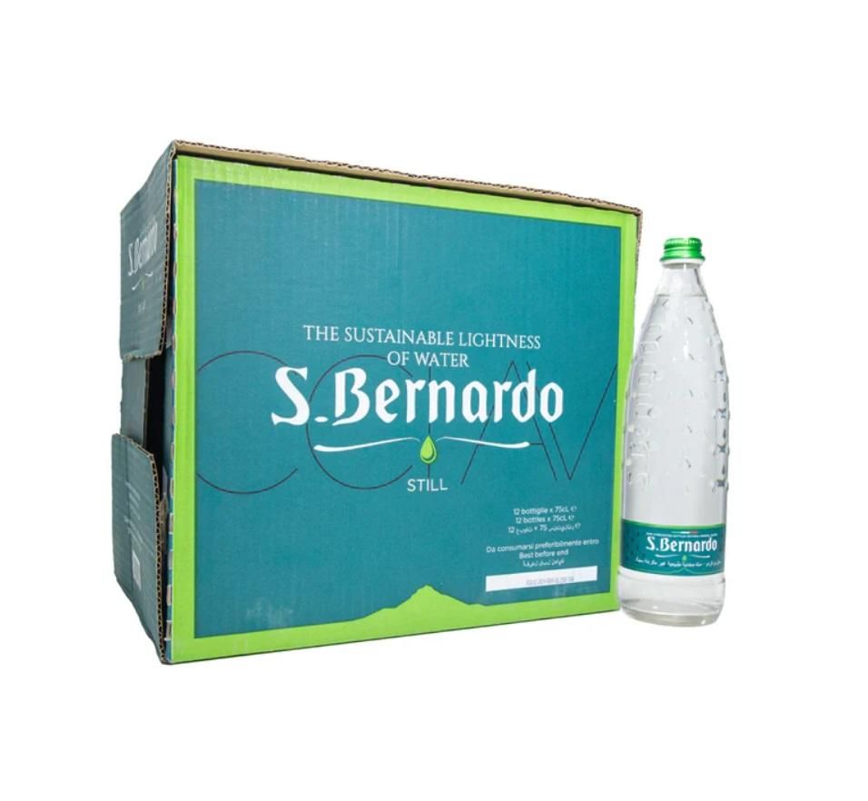 San Bernardo Natural Mineral Water, Glass Bottle - 750 ml x 12