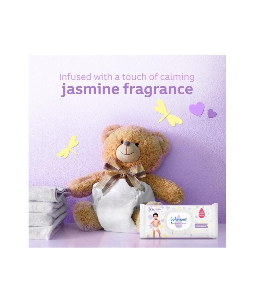 Johnson's Baby Ultimate Clean Wipes, 3 + 1 Packs of 48 Wipes, 192 Total Count