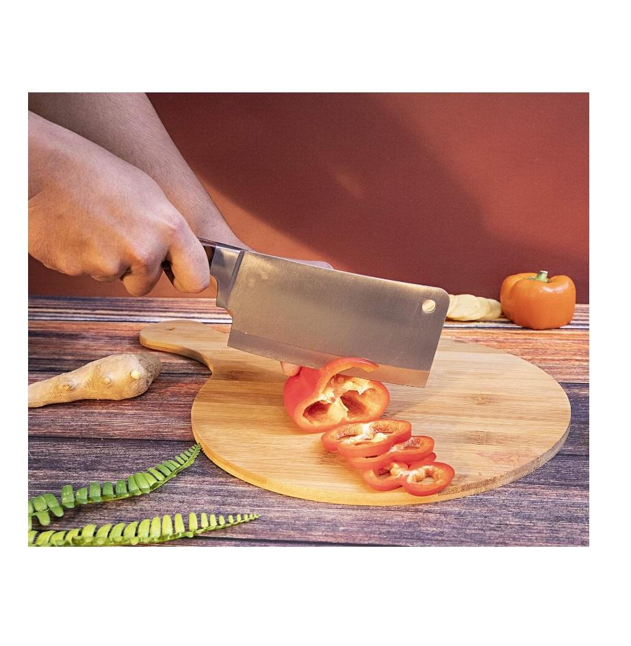 Royalford 6″ Cleaver Knife with Wooden Handle, RF4109