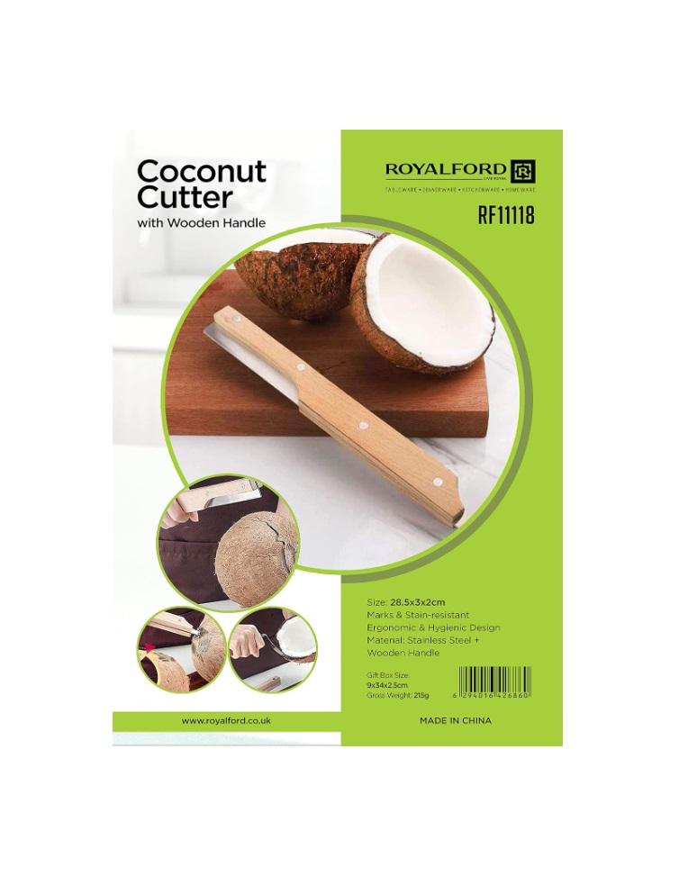 Royalford Coconut Cutter with Wooden Handle, Coconut Driller, RF11118