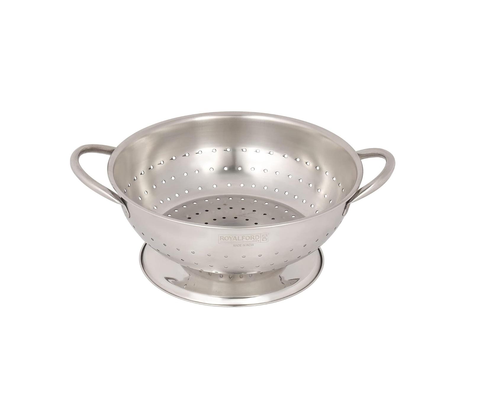 Royalford 22 cm Stainless Steel Strainer with Base, RF11625