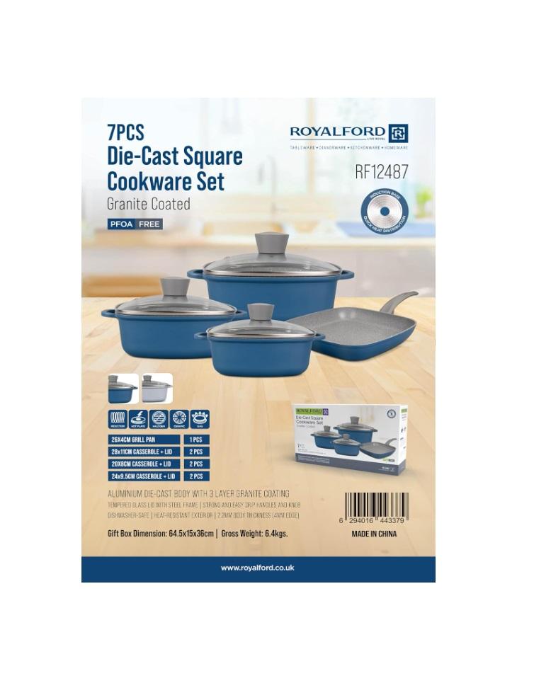 Royalford 7-piece Die-Cast Aluminum Cookware Set, RF12487