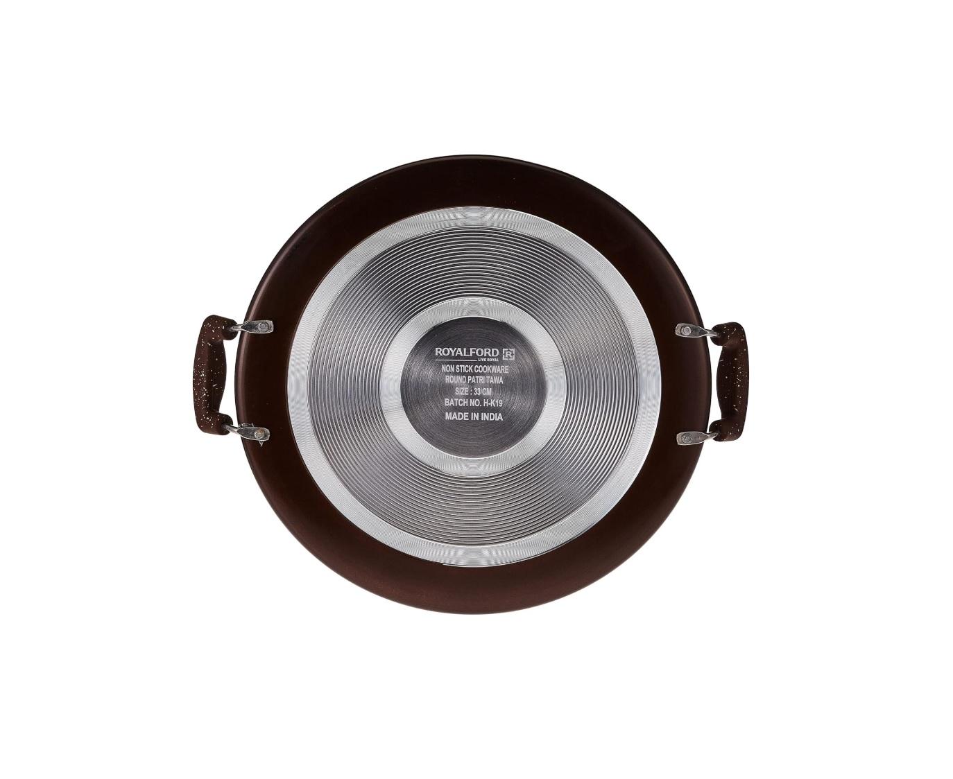 Royalford 35 cm Aluminium Round Tawa with Granite Finish, RF8378