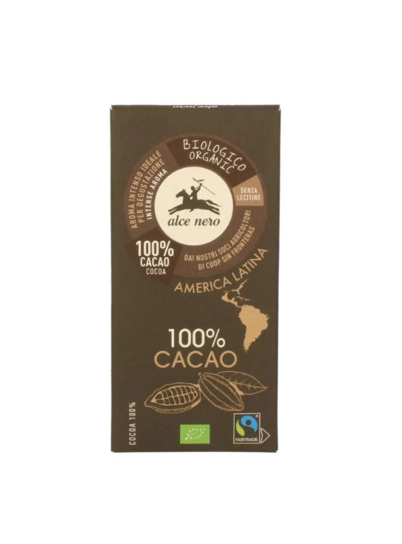 Alce Nero Organic Extra Dark Chocolate 100% Cocoa - 50g