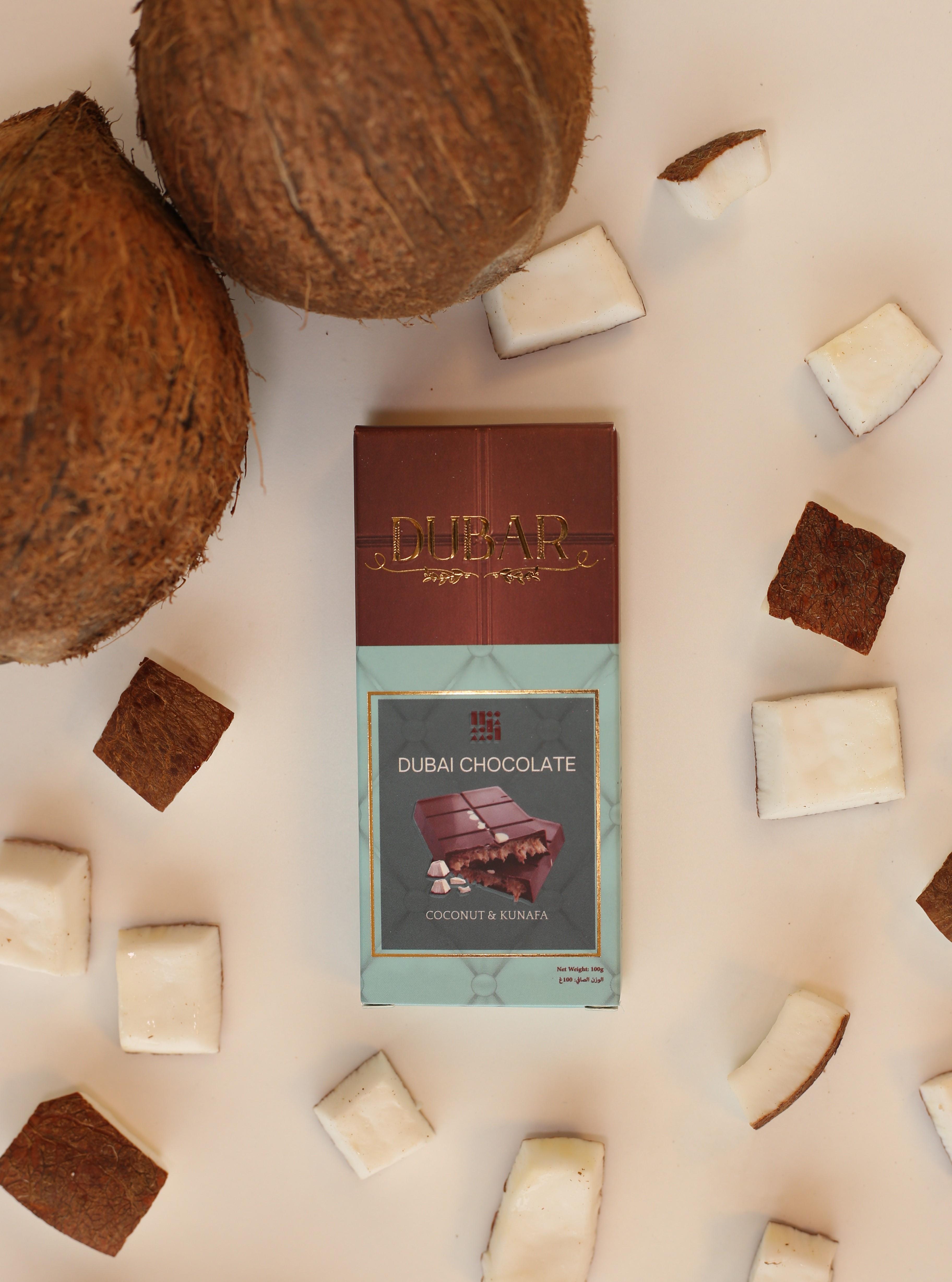 Dubar Dubai Chocolate, Coconut & Kunafa - 100g