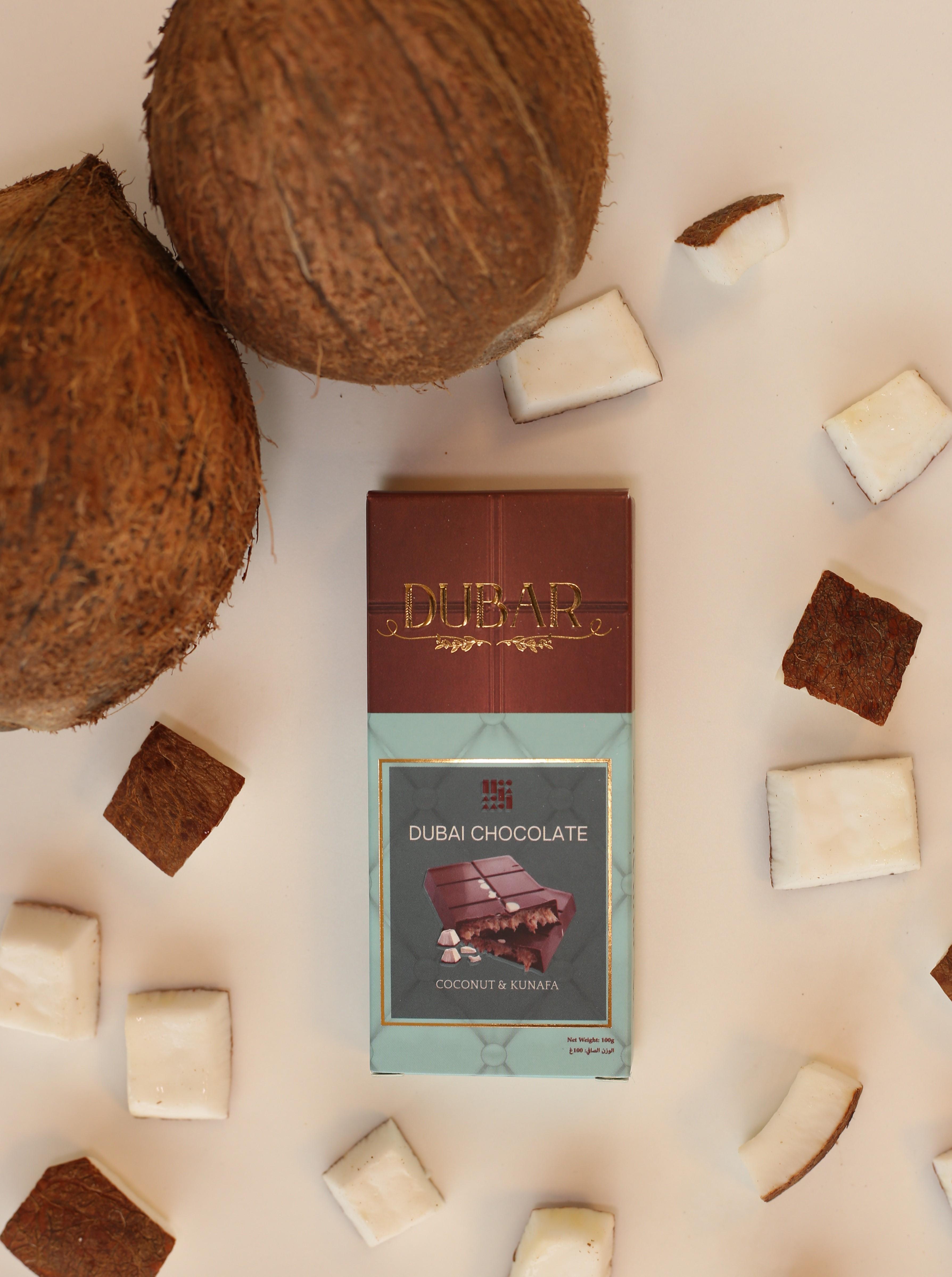 Dubar Dubai Chocolate, Coconut & Kunafa - 100g