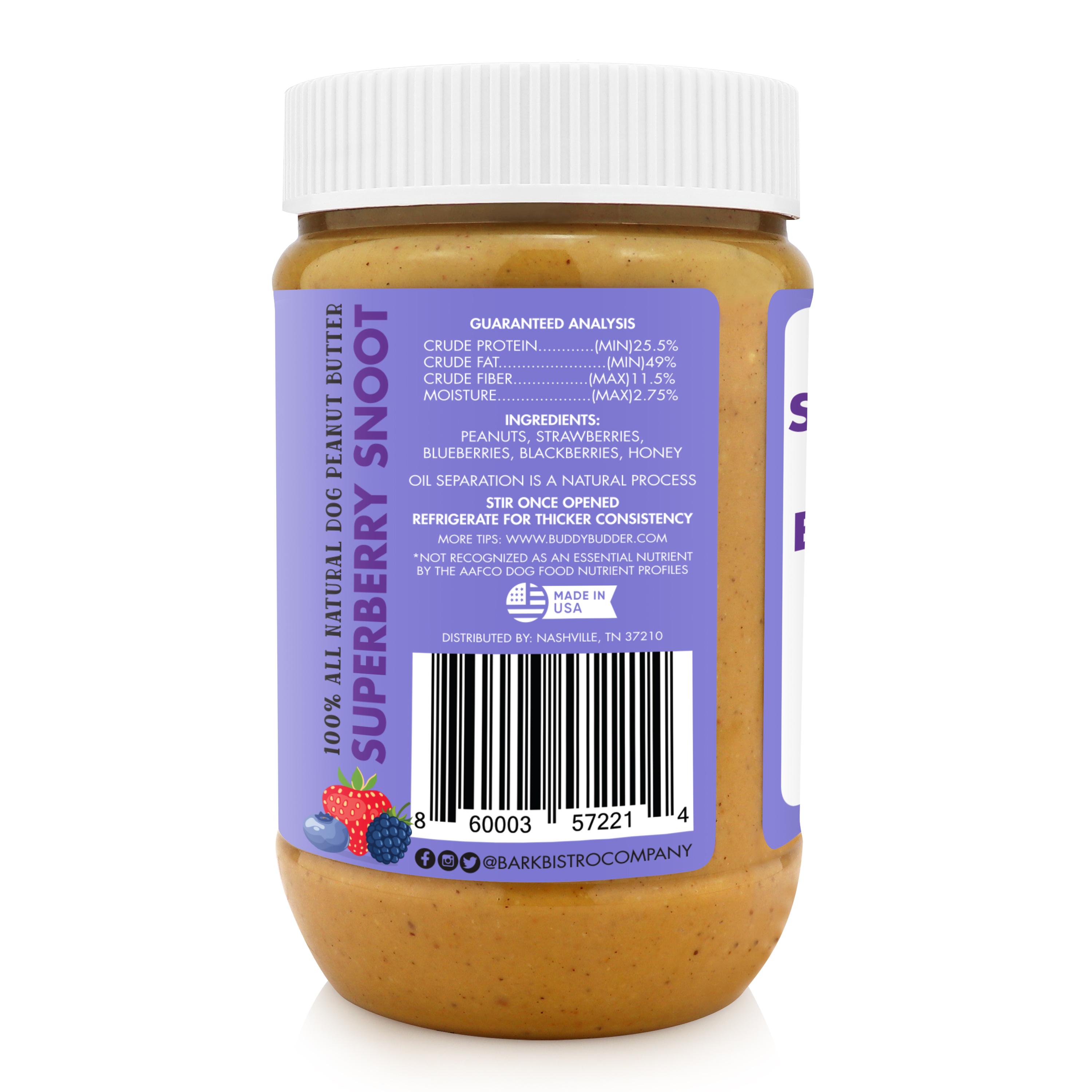 Bark Bistro, Superberry Snoot Buddy Budder Dog Peanut Butter - 17 oz