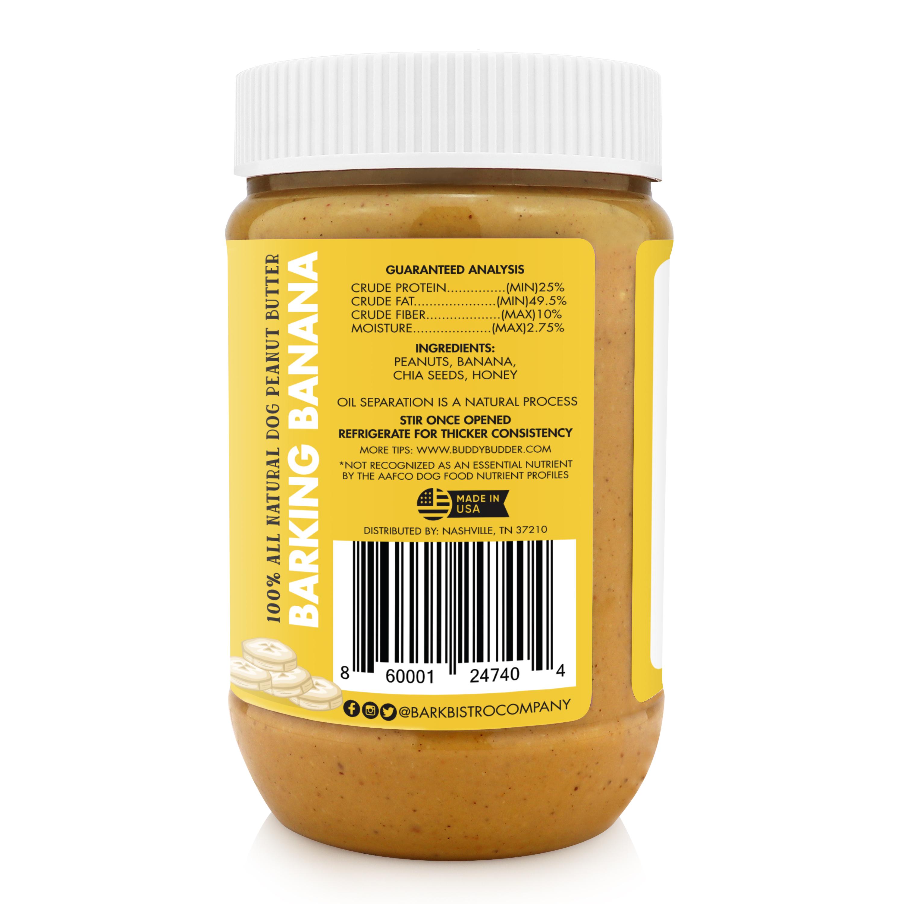 Bark Bistro, Barkin Banana Buddy Budder Dog Peanut Butter - 17 oz