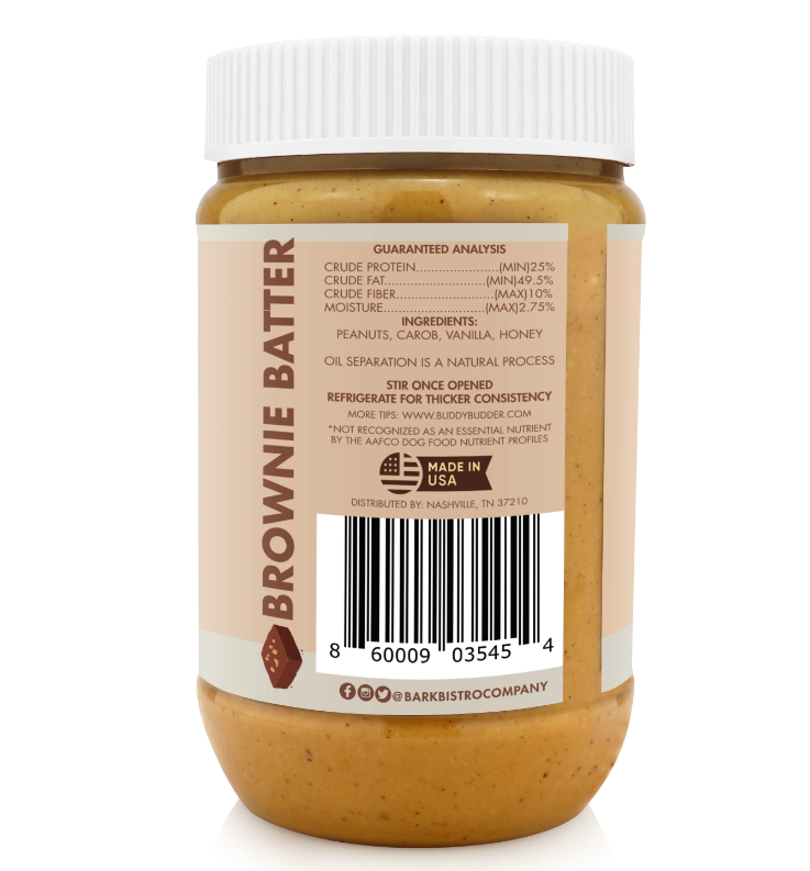 Bark Bistro, Brownie Batter Buddy Budder Dog Peanut Butter - 17 oz