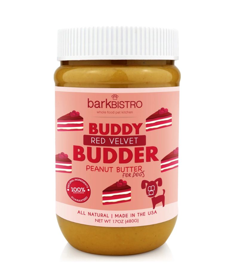 Bark Bistro, Red Velvet Buddy Budder Dog Peanut Butter - 17 oz