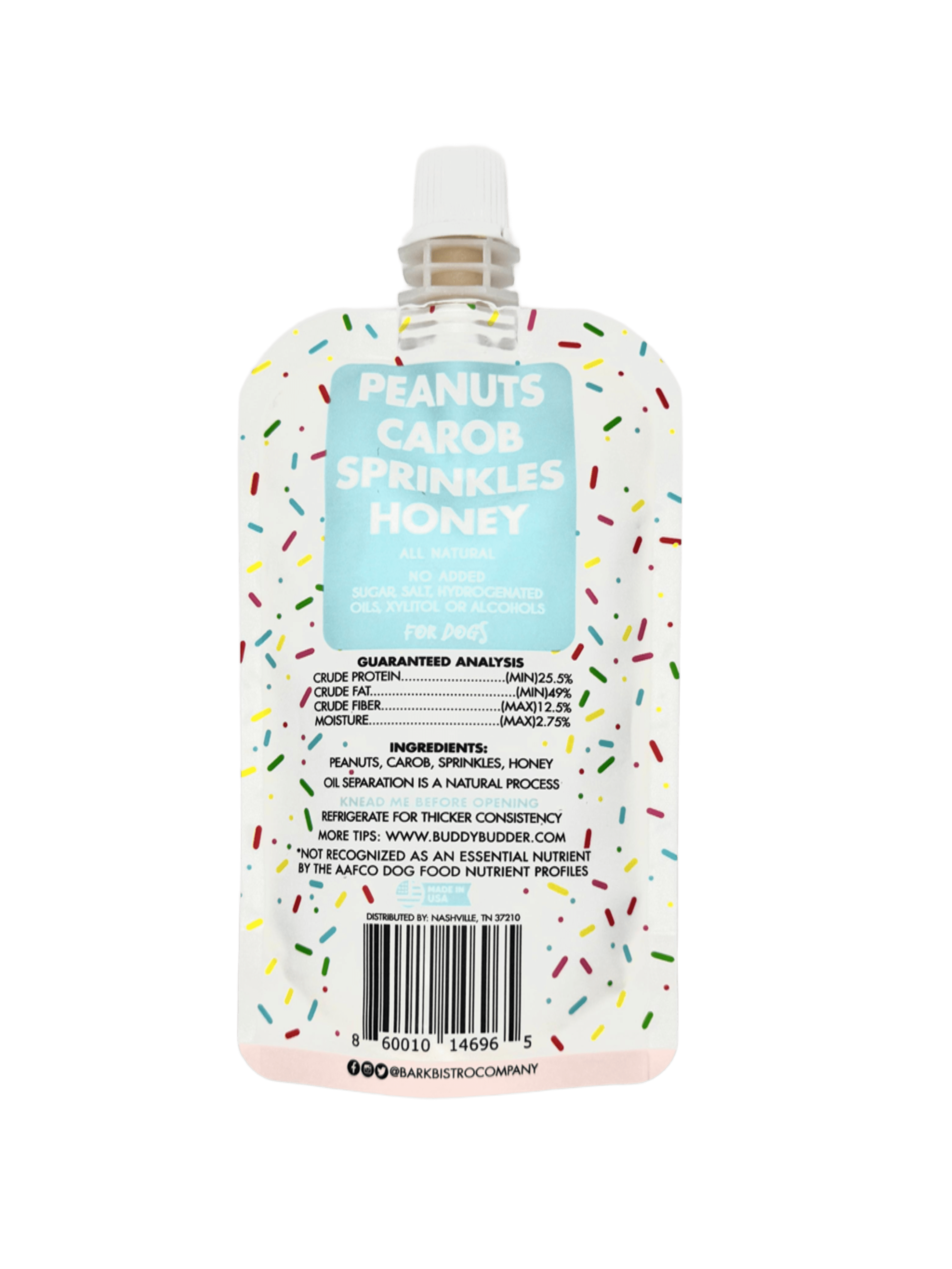 Bark Bistro, Birthday Bash Buddy Budder Squeeze Dog Peanut Butter - 4 oz