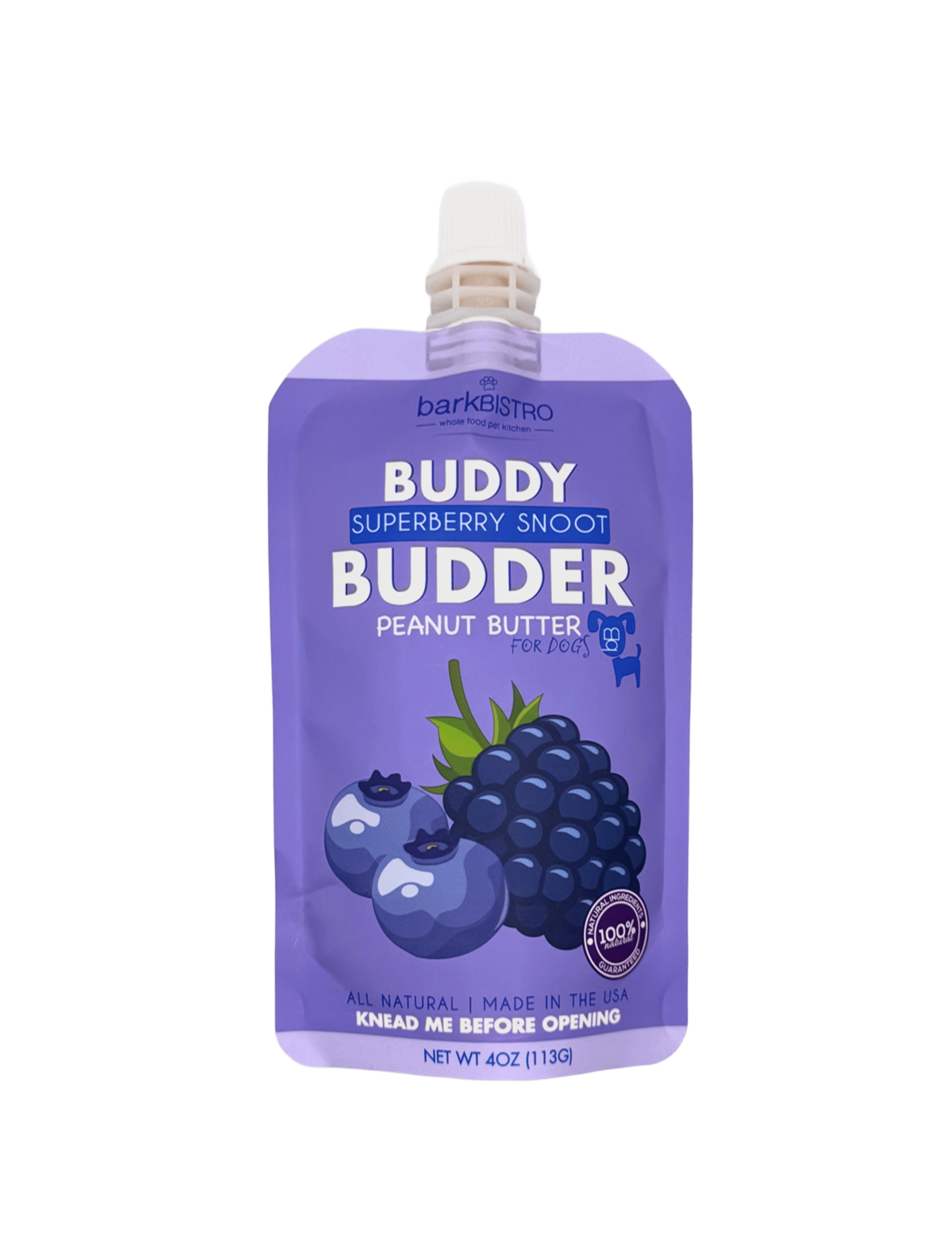 Bark Bistro, Superberry Snoot Buddy Budder Squeeze Dog Peanut Butter - 4 oz