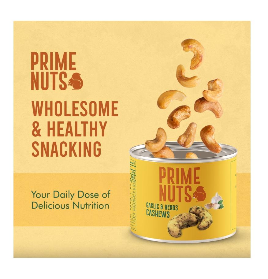 Prime Nuts, Garlic & Herb Cashew, Tin - 125g x 24