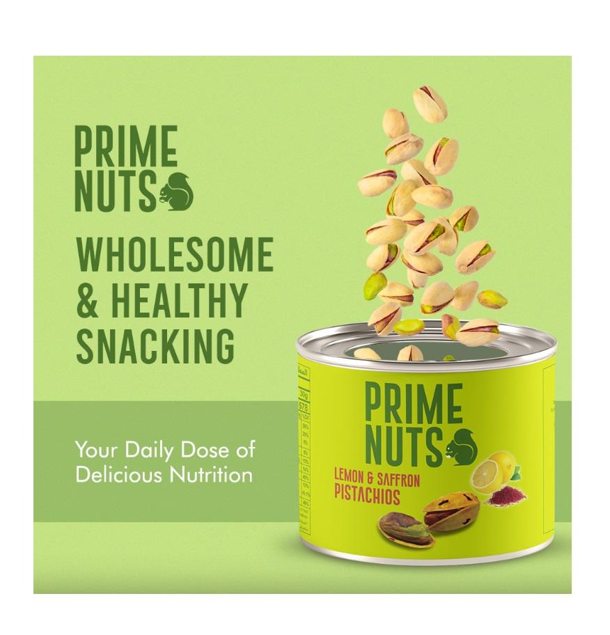 Prime Nuts, Lemon Saffron Pistachios, Tin - 125g x 24