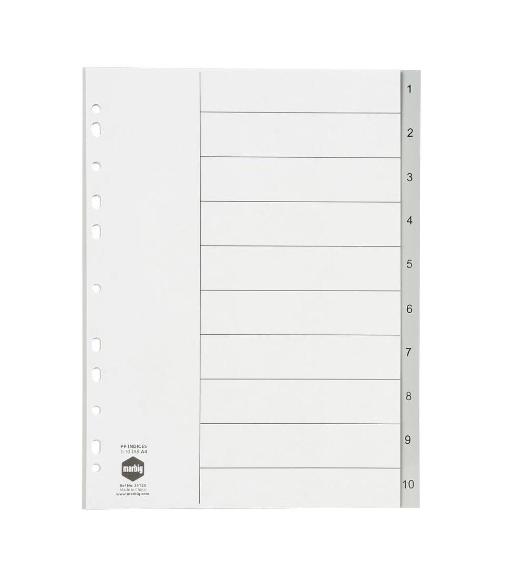 Divider PVC, 1-12 A4 Gray - 20 Sets