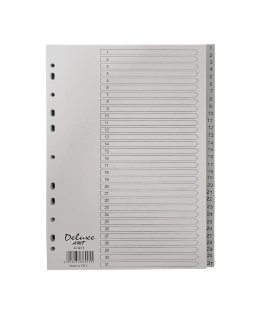Divider PVC, 1-31 A4, Gray - 25 Sets