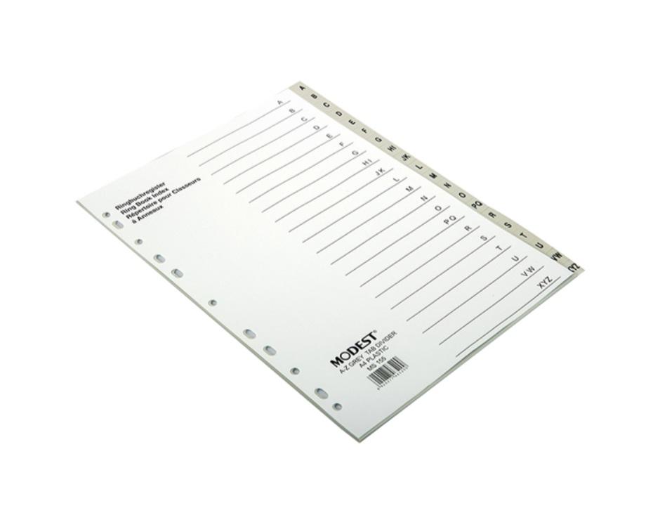 Divider PVC, A-Z A5, Gray - 25 Sets