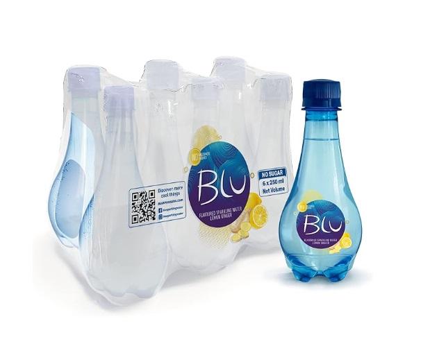 Blu Lemon Ginger Sparkling Water - 250 ml x 6