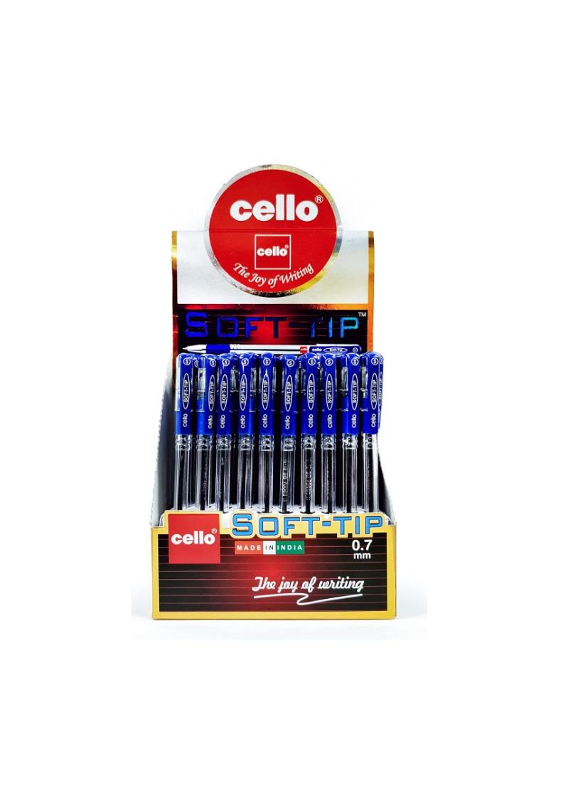 Cello Soft-Tip Ball Pen, Blue - Pack of 50