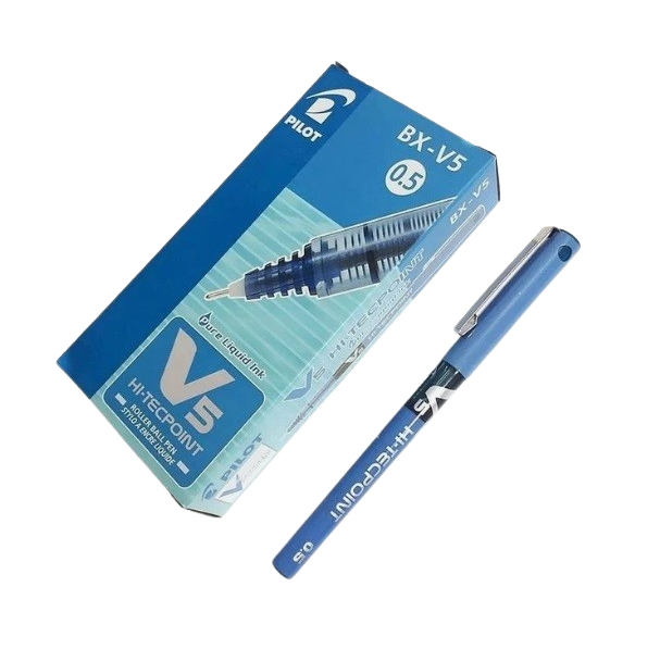 Pilot V5 Hi-Tecpoint Pen, Blue - Pack of 12