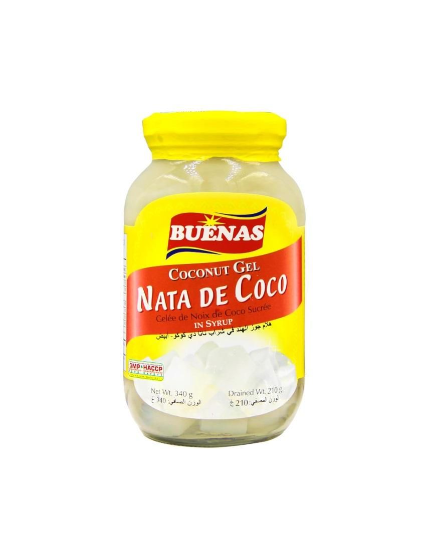 Buenas Nata de Coco, Coconut Gel in Syrup - 340g