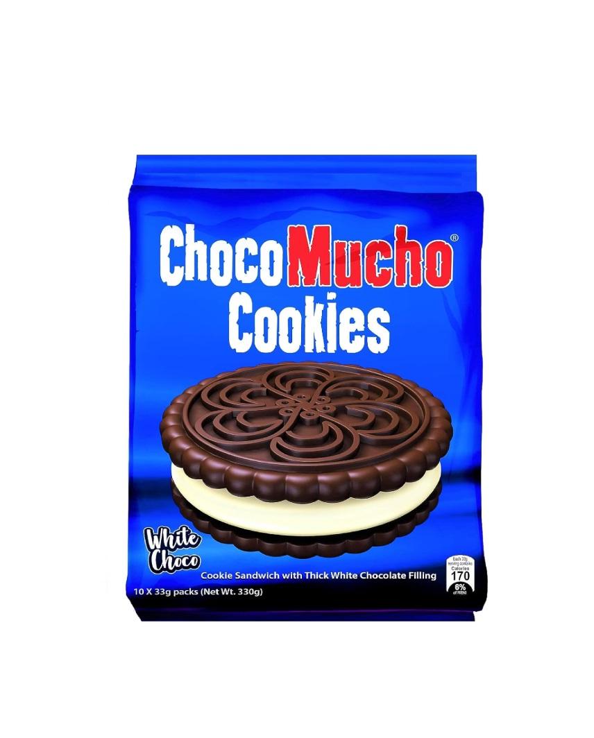 Choco Mucho Cookie Sandwich, White Choco, 33g x 10 - 330g