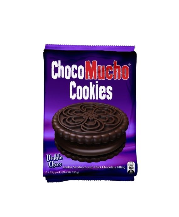 Choco Mucho Cookie Sandwich, Double Choco, 33g x 10 - 330g