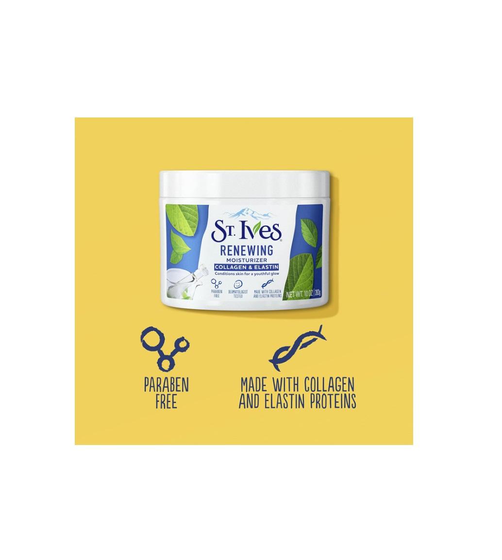 St. Ives Renewing Collagen & Elastin Moisturizer, Jar - 10 Oz