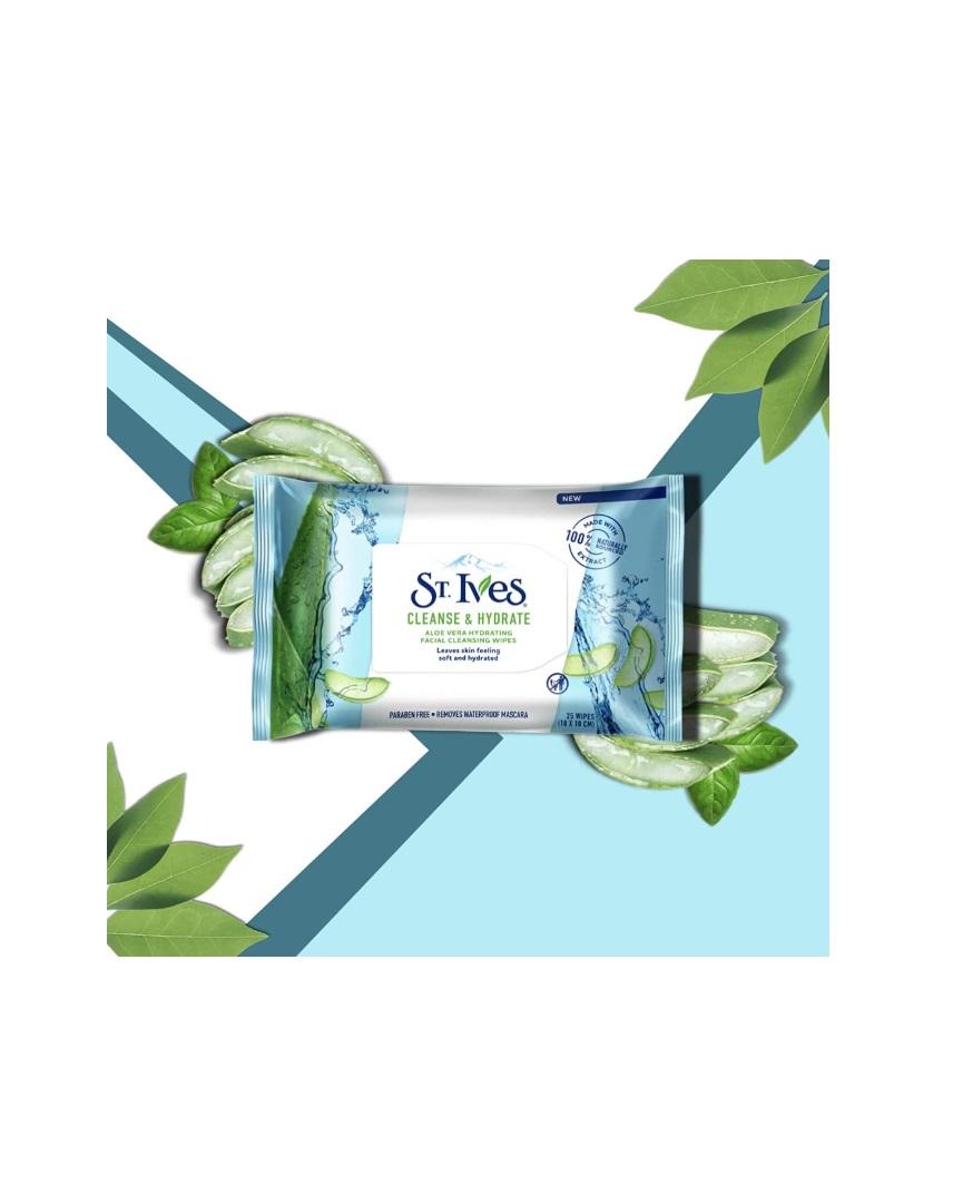 St. Ives Aloe Vera Hydrating Facial Cleansing Wipes - 25 Wipes