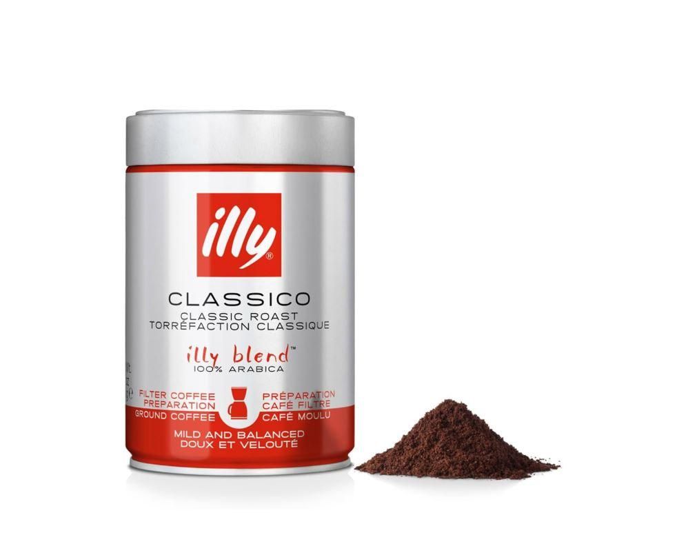 illy Classico Classic Roast Filter Ground Coffee, Tins - 250g